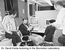 Dr. David Krebs lecturing in the Biomotion Laboratory