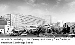 An artist's rendering of the Yawkey Ambulatory Care Center as seen from Cambridge Street